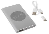 Powerbank WIRELESS POWER, srebrny